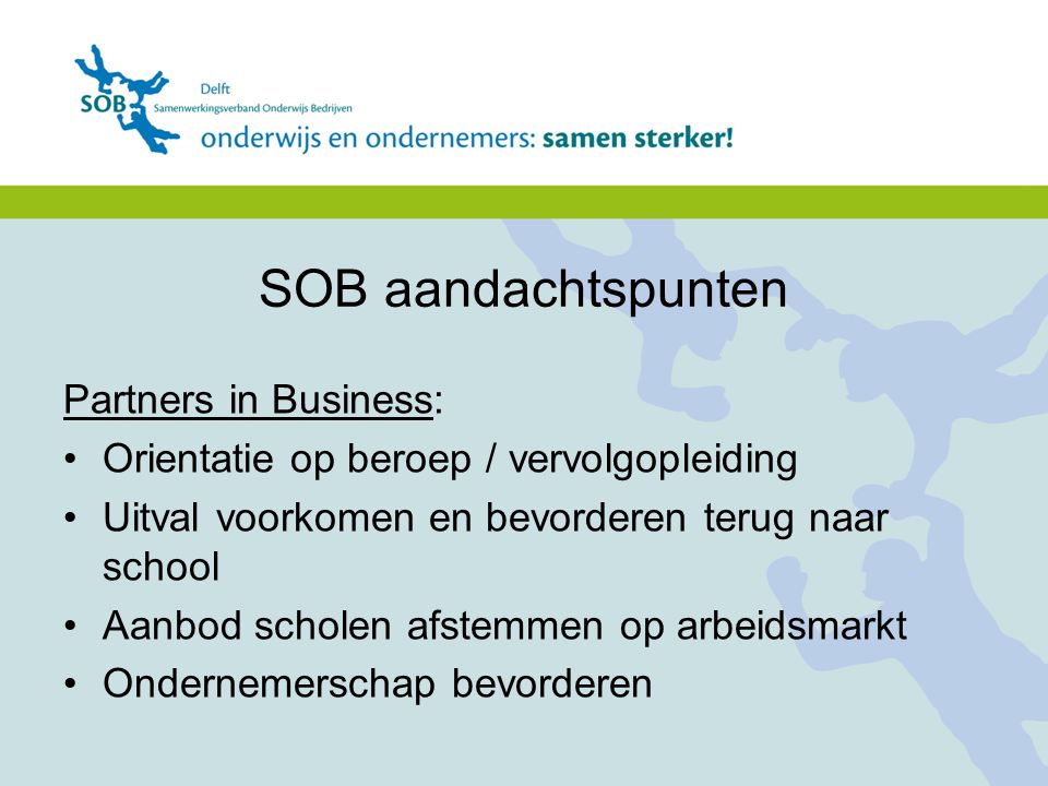 SOB aandachtspunten Partners in Business: