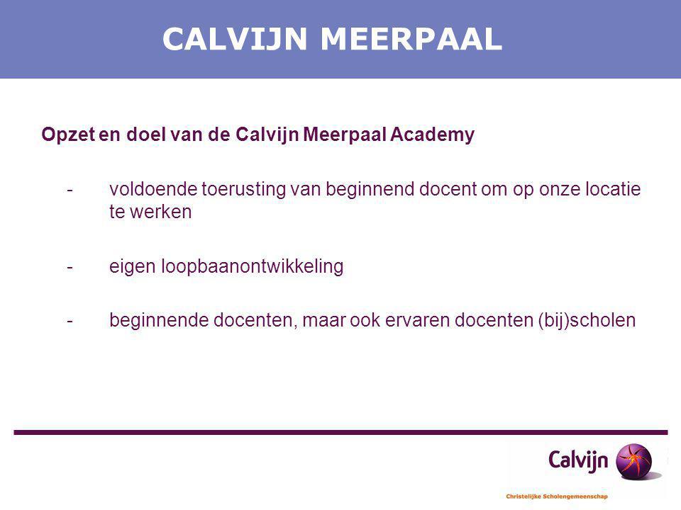 CALVIJN MEERPAAL Opzet en doel van de Calvijn Meerpaal Academy