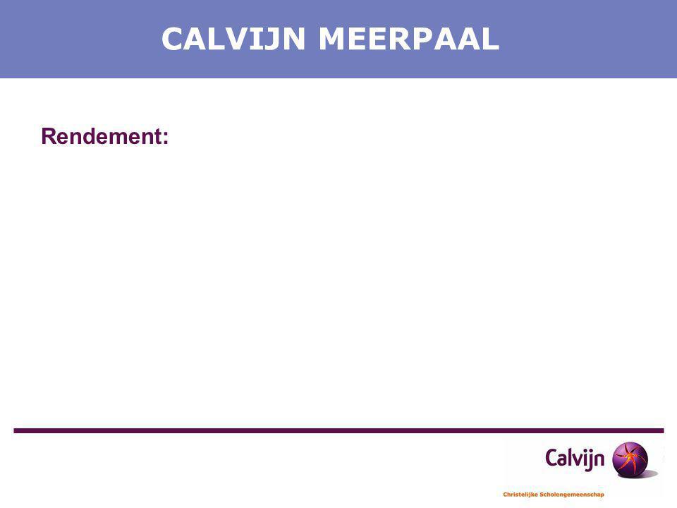 CALVIJN MEERPAAL Rendement: