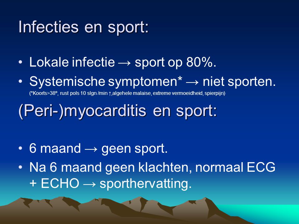 (Peri-)myocarditis en sport: