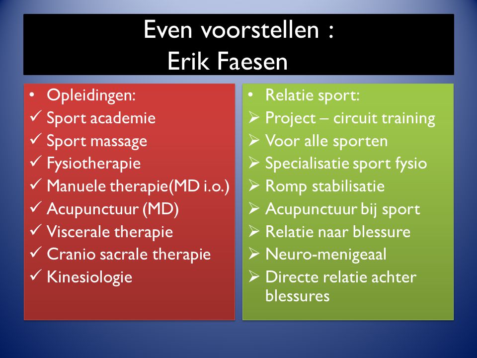 Even voorstellen : Erik Faesen