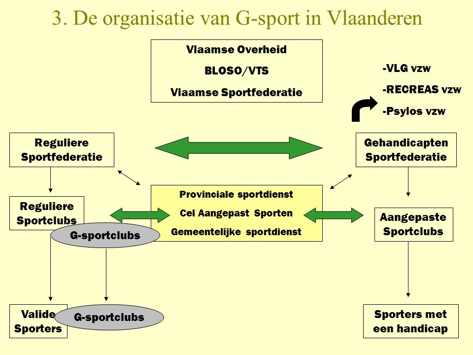3. De organisatie van G-sport in Vlaanderen