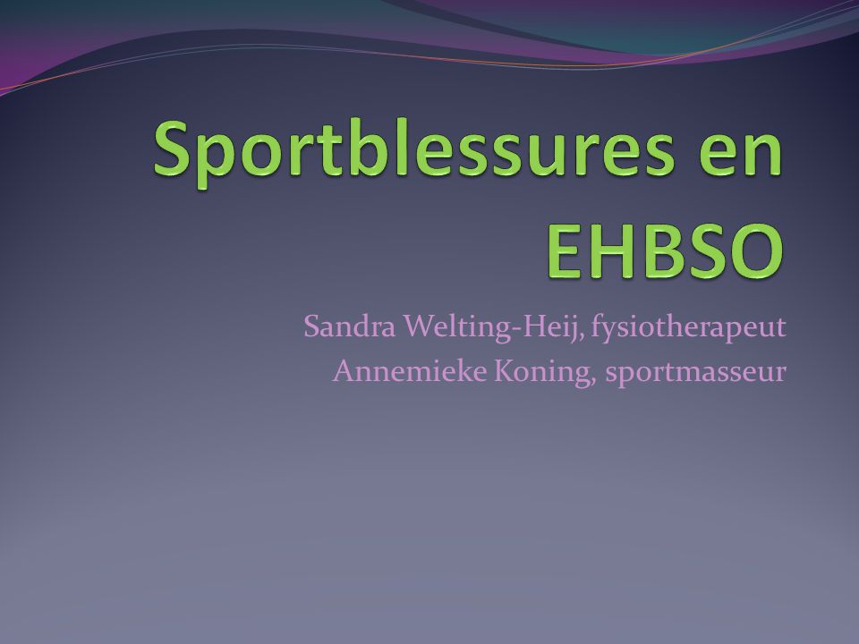 Sportblessures en EHBSO