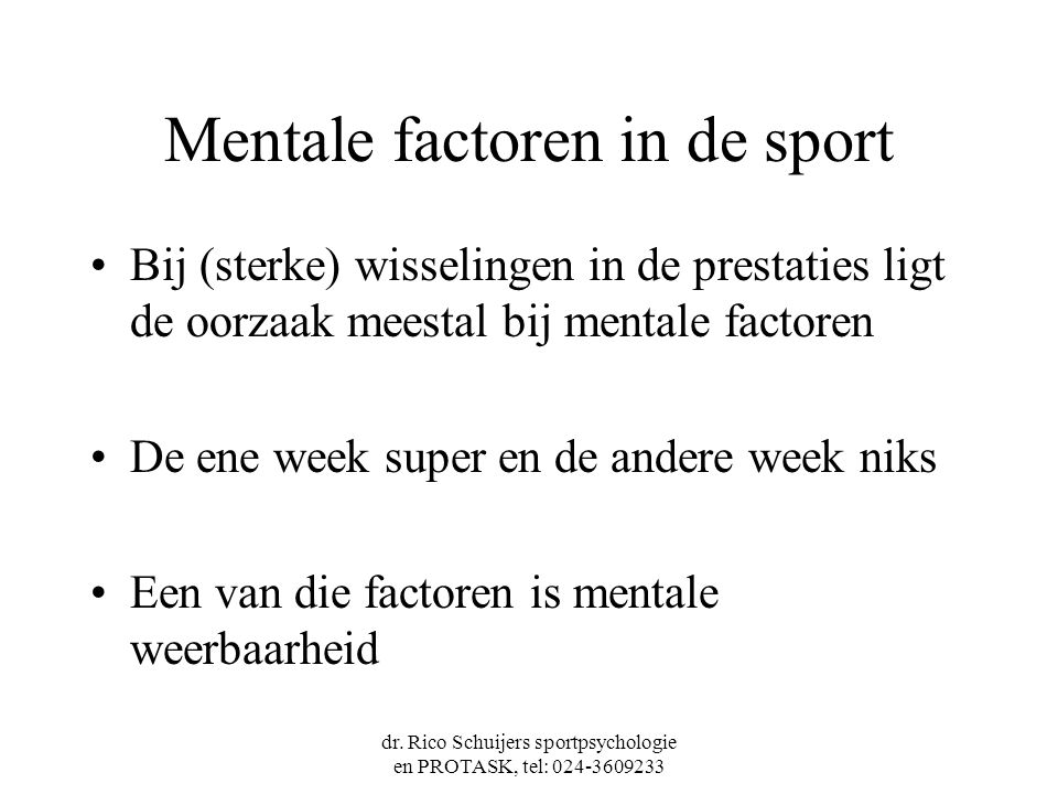Mentale factoren in de sport