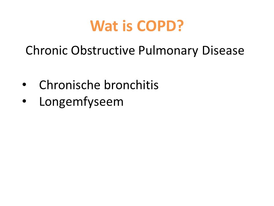 Wat is COPD Chronic Obstructive Pulmonary Disease