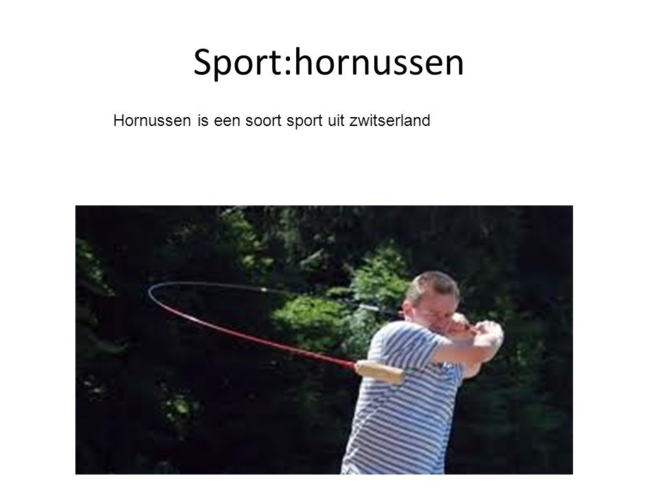 Sport:hornussen Hornussen is een soort sport uit zwitserland