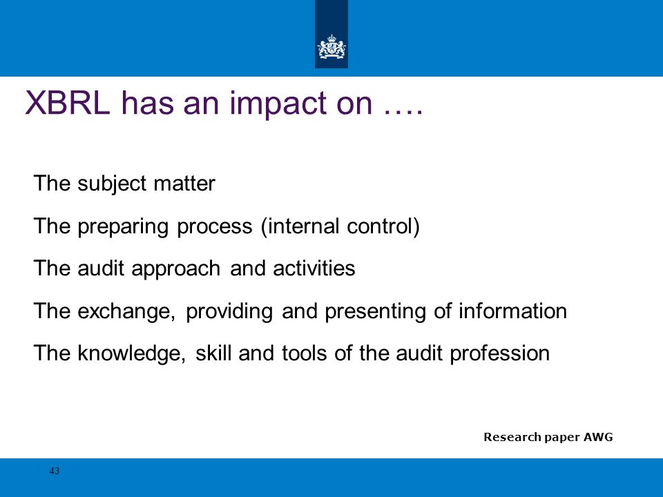 XBRL has an impact on …. The subject matter
