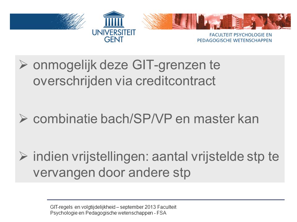 onmogelijk deze GIT-grenzen te overschrijden via creditcontract