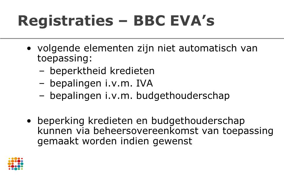 Registraties – BBC EVA’s