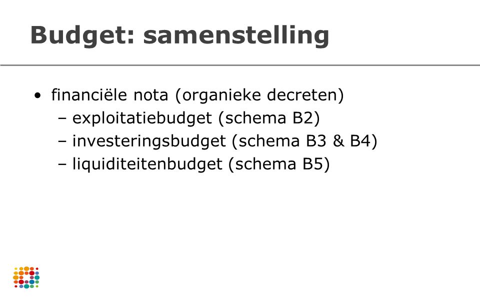 Budget: samenstelling