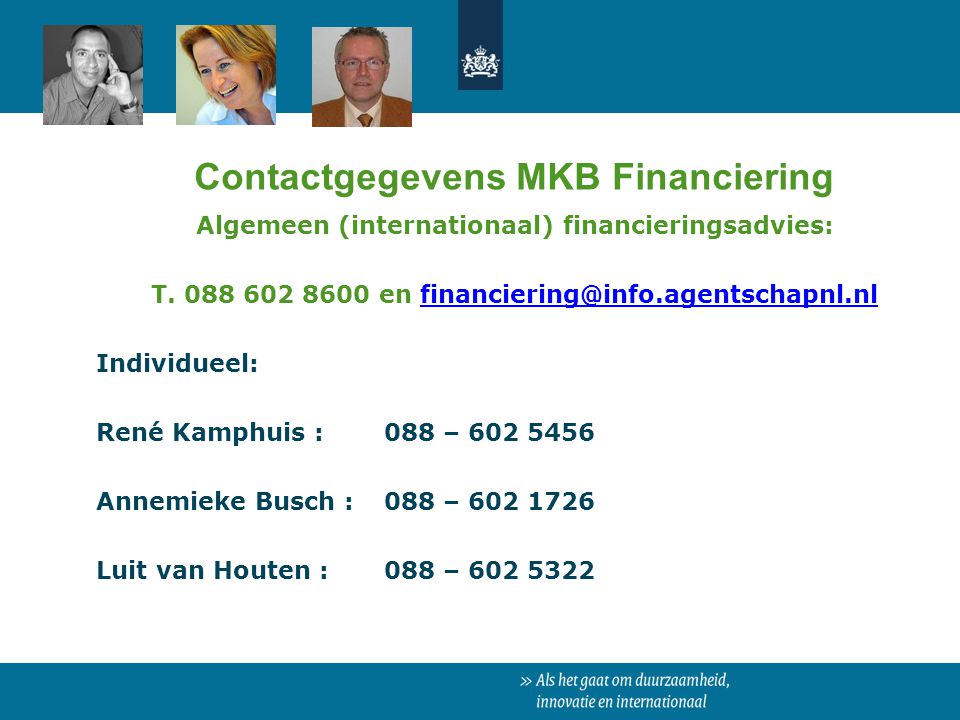 Contactgegevens MKB Financiering