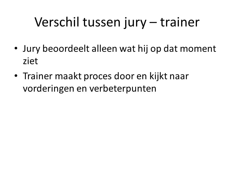 Verschil tussen jury – trainer