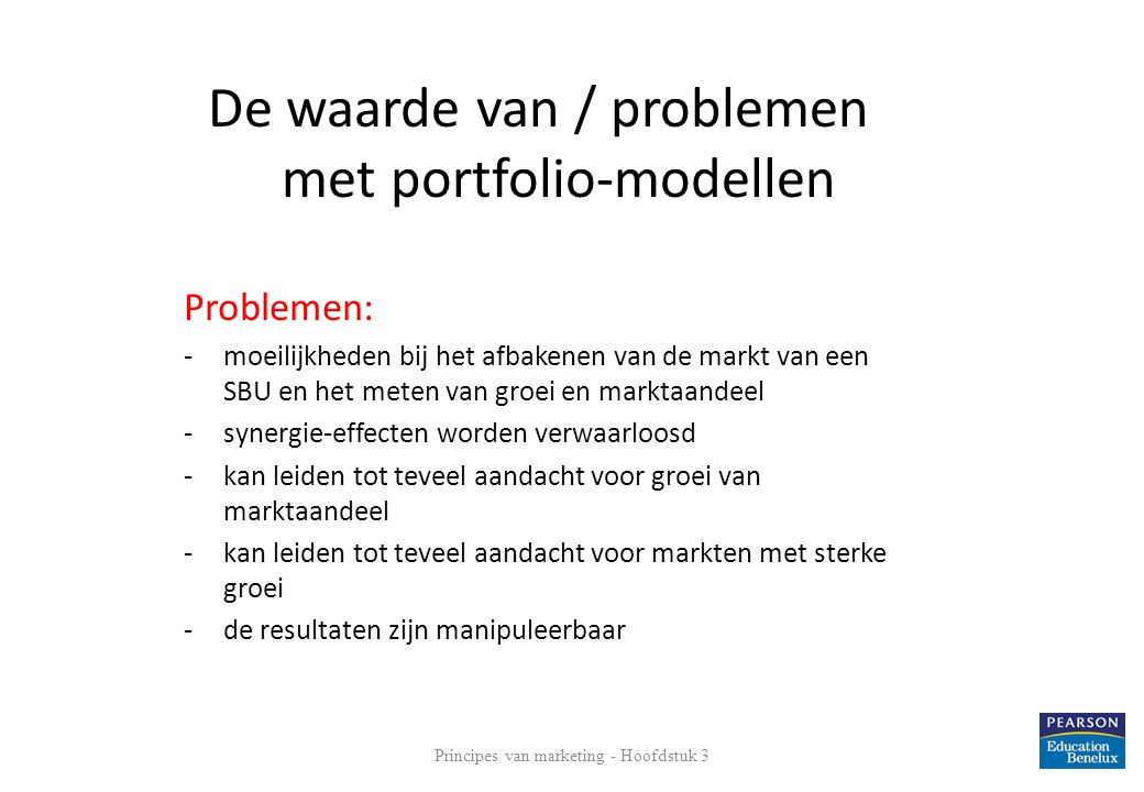De waarde van / problemen met portfolio-modellen