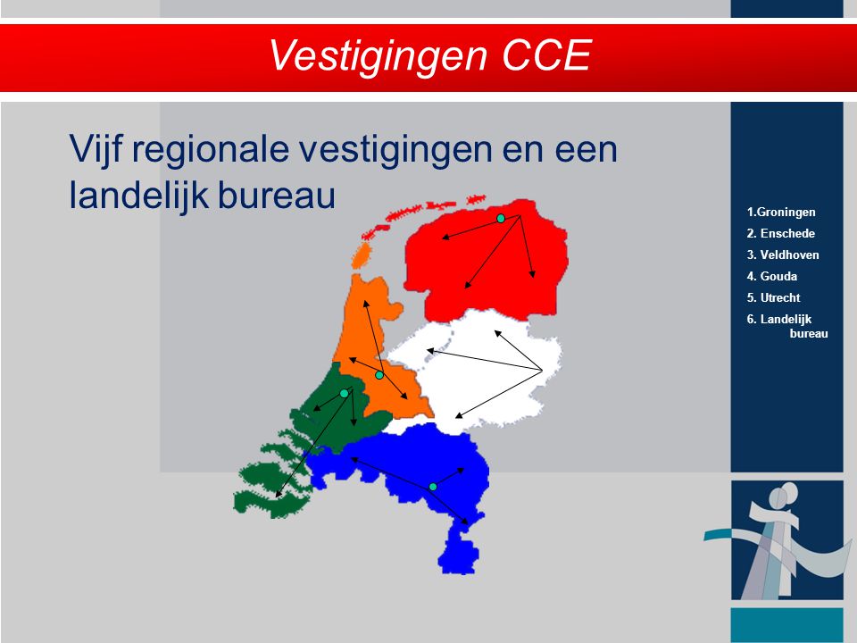 Vestigingen CCE Vijf regionale vestigingen en een landelijk bureau 5