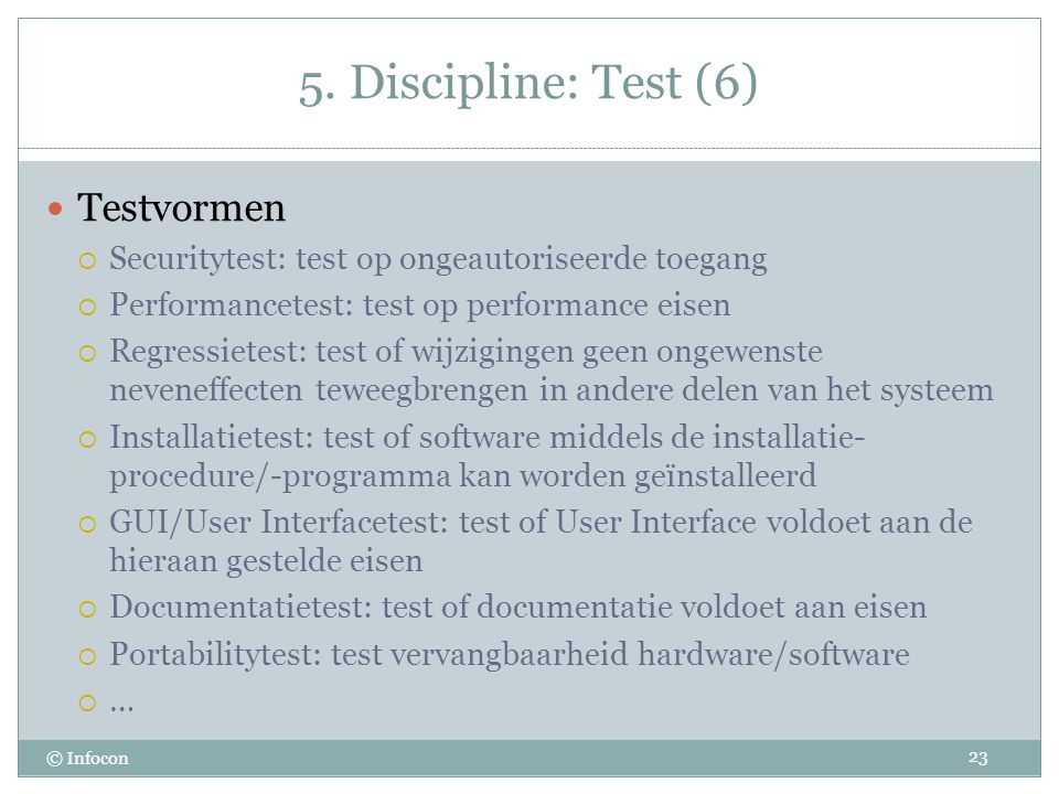 5. Discipline: Test (6) Testvormen