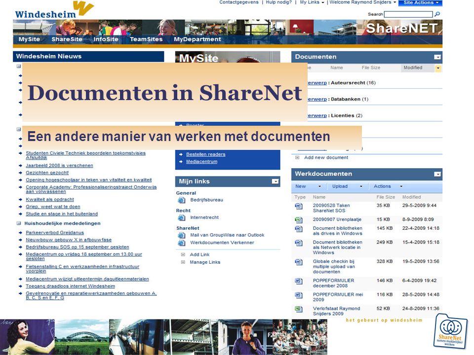 Documenten in ShareNet