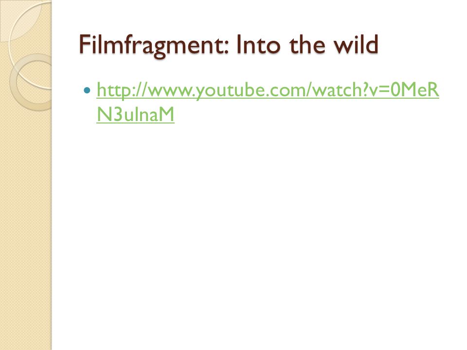 Filmfragment: Into the wild