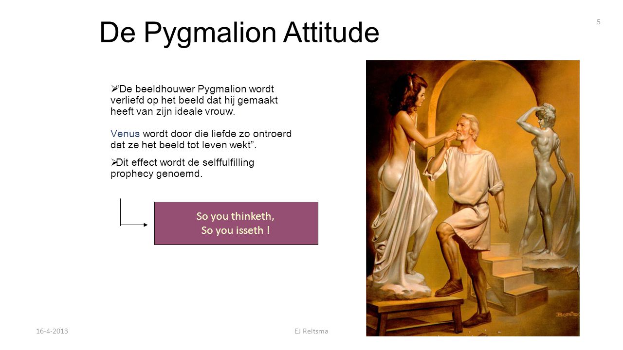 De Pygmalion Attitude So you thinketh, So you isseth !