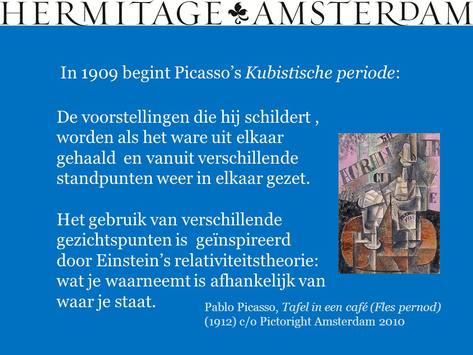In 1909 begint Picasso’s Kubistische periode: