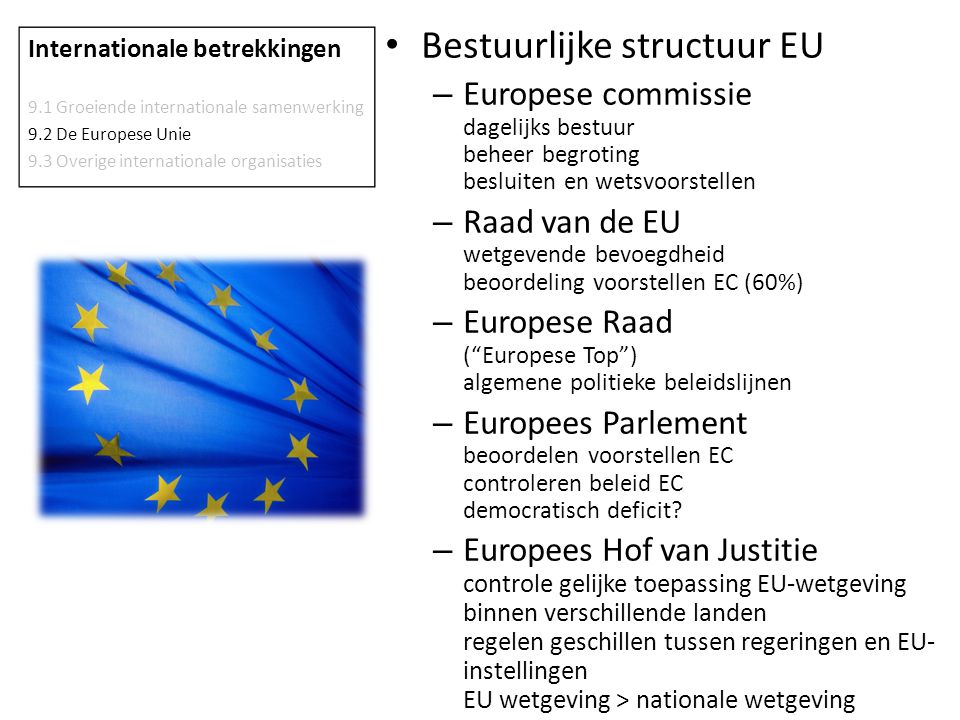 Bestuurlijke structuur EU