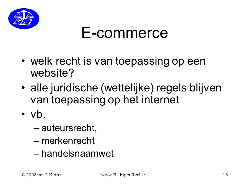 E-commerce welk recht is van toepassing op een website