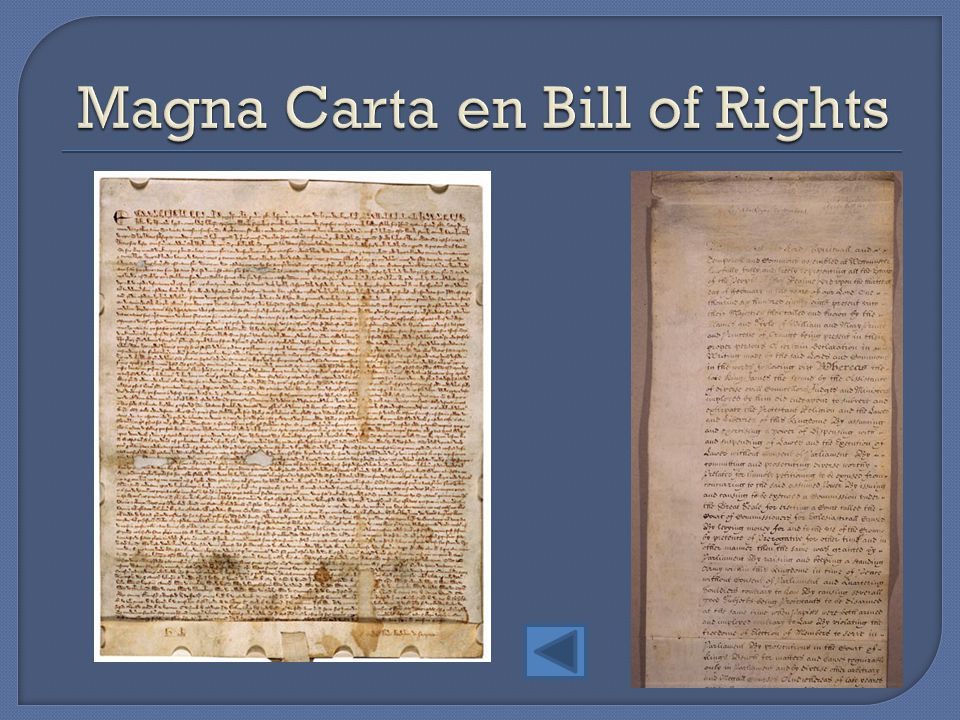 Magna Carta en Bill of Rights