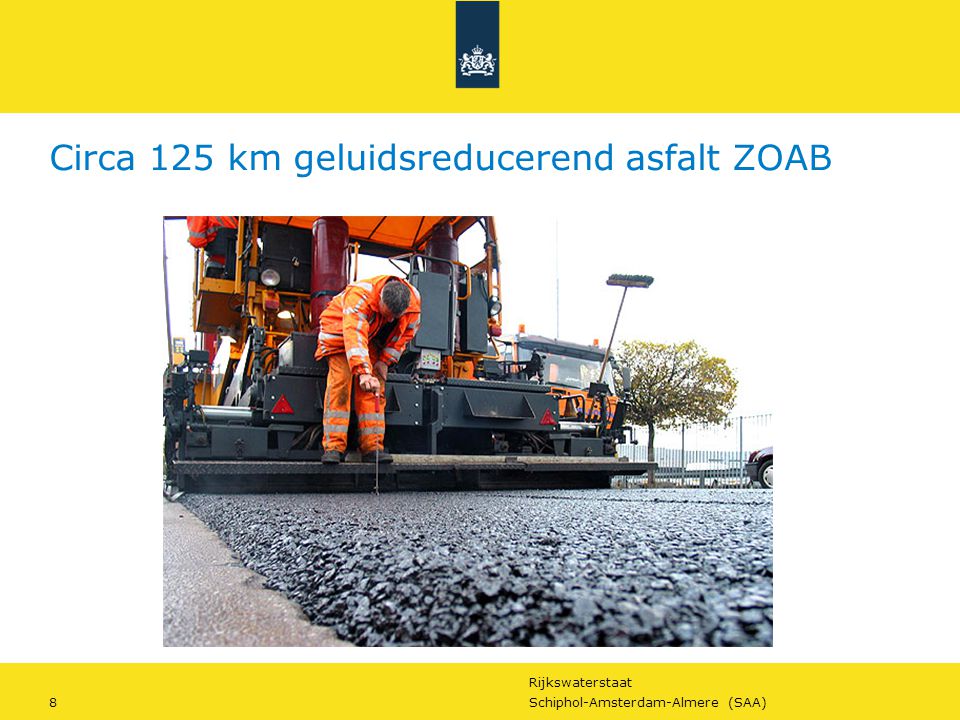 Circa 125 km geluidsreducerend asfalt ZOAB