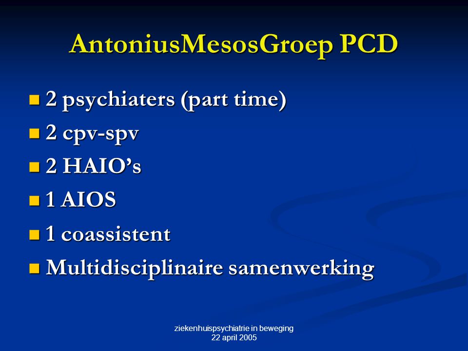 AntoniusMesosGroep PCD