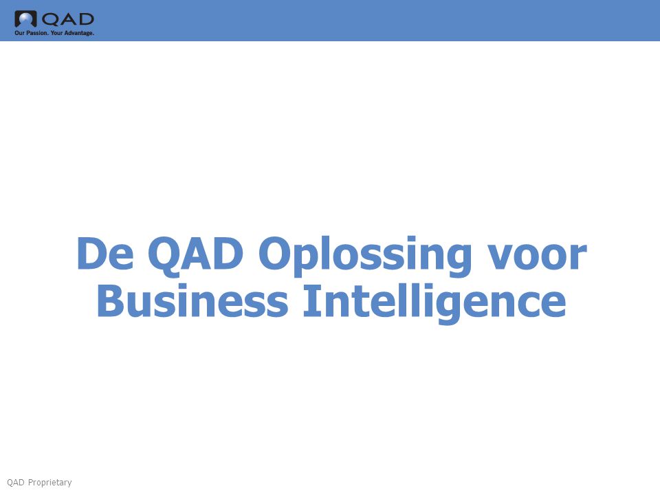 De QAD Oplossing voor Business Intelligence