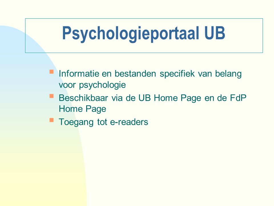 Psychologieportaal UB