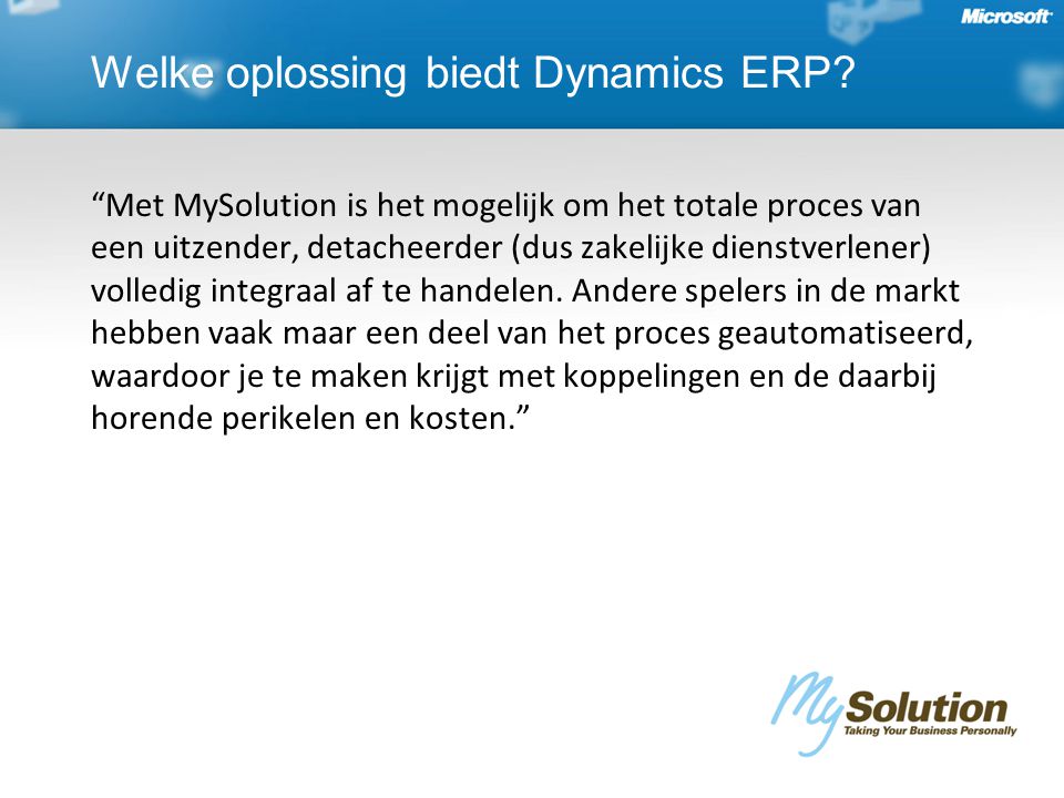 Welke oplossing biedt Dynamics ERP