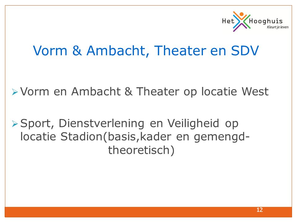 Vorm & Ambacht, Theater en SDV