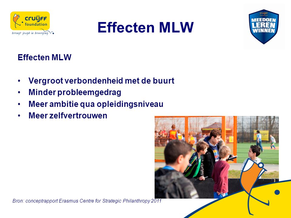 Effecten MLW Effecten MLW Vergroot verbondenheid met de buurt