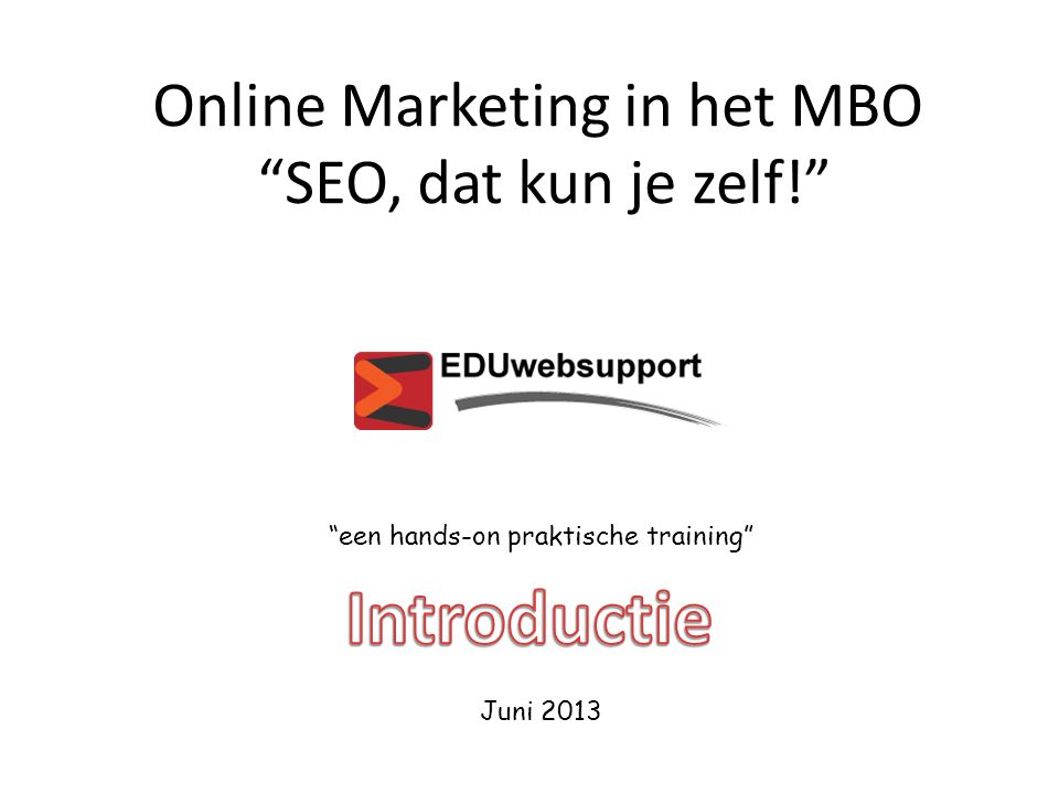 Online Marketing in het MBO SEO, dat kun je zelf!