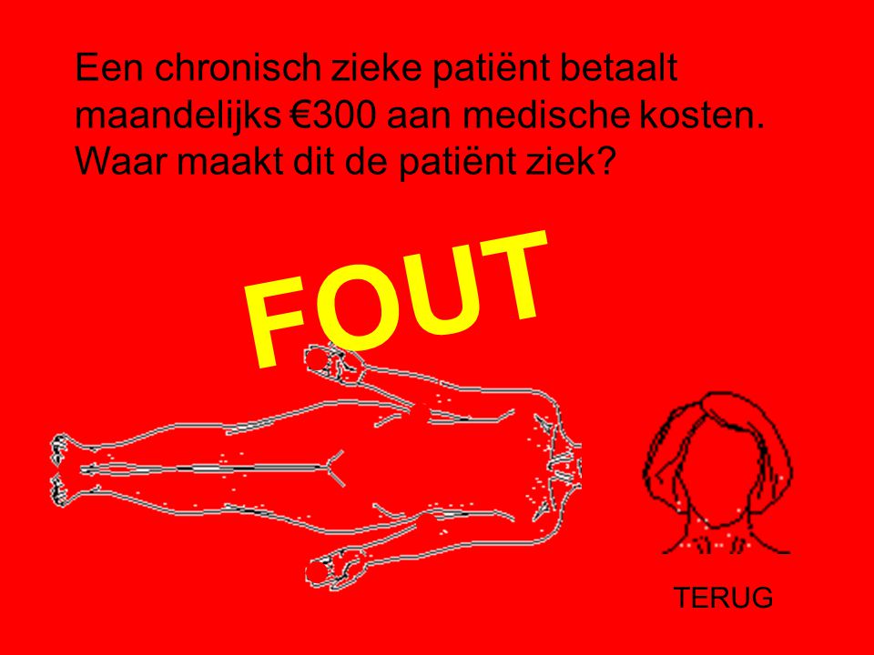 Een chronisch zieke patiënt betaalt maandelijks €300 aan medische kosten. Waar maakt dit de patiënt ziek
