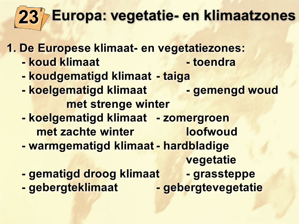 Europa: vegetatie- en klimaatzones