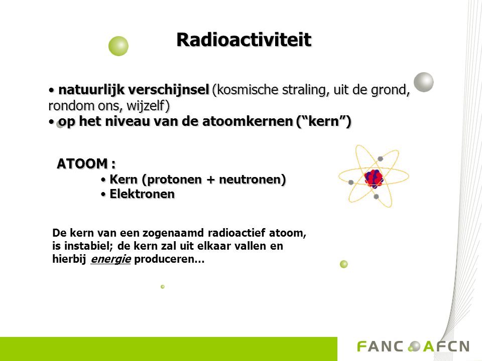 Radioactiviteit ATOOM :