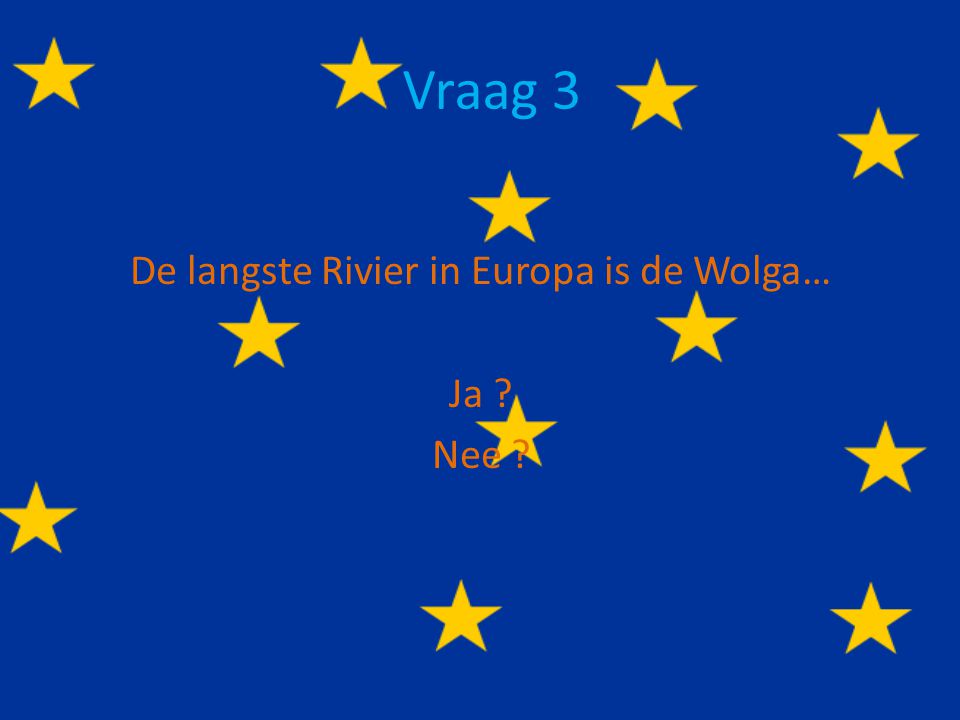 De langste Rivier in Europa is de Wolga… Ja Nee