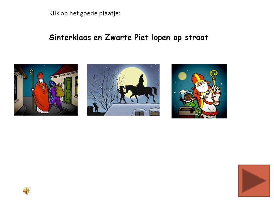 Sinterklaas en Zwarte Piet lopen op straat