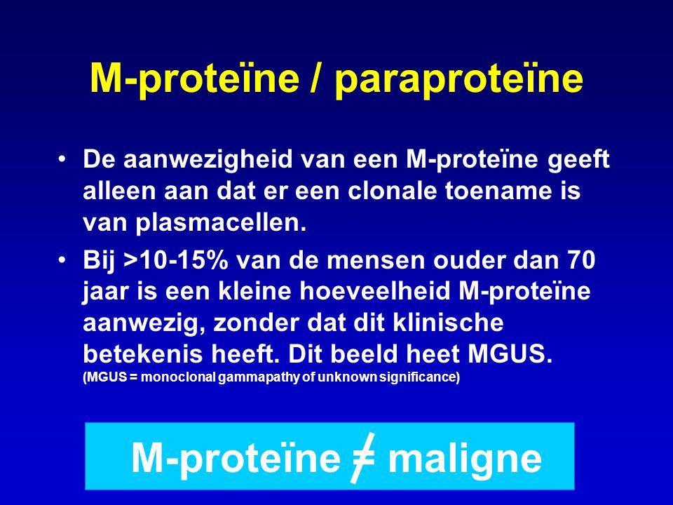 M-proteïne / paraproteïne