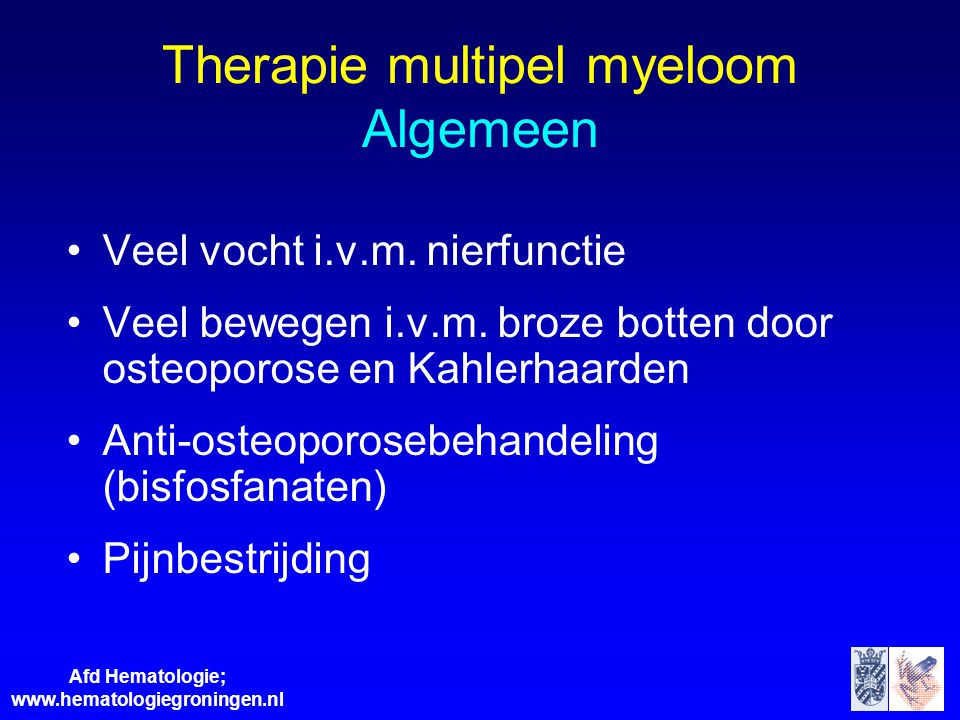 Therapie multipel myeloom Algemeen