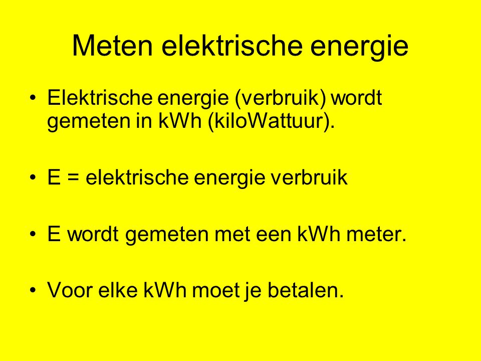 Meten elektrische energie