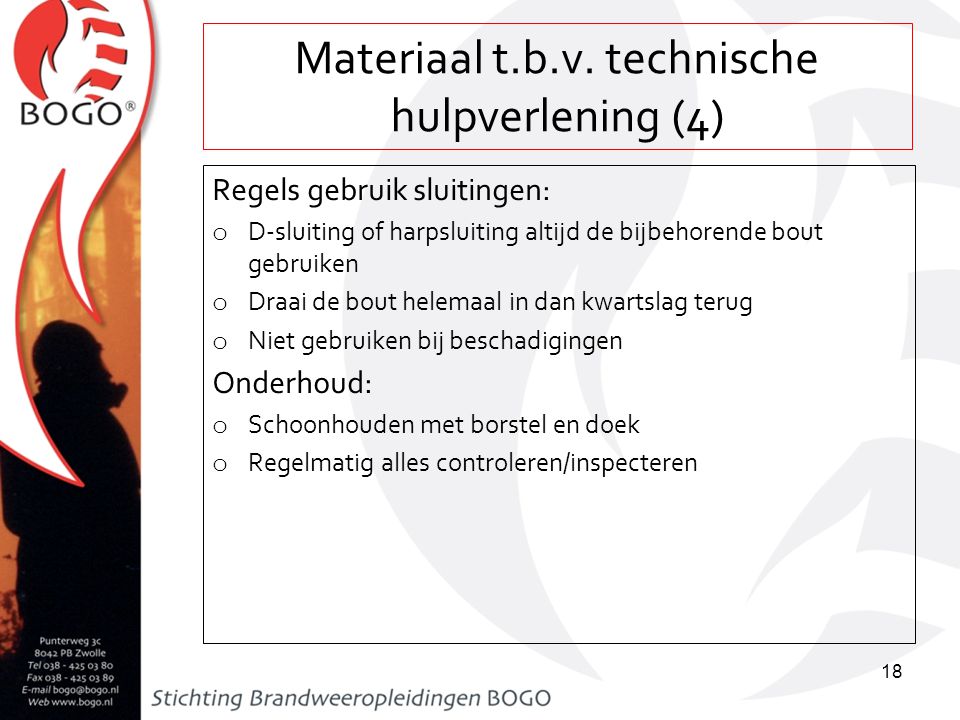 Materiaal t.b.v. technische hulpverlening (4)