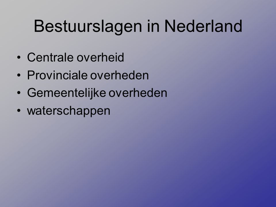Bestuurslagen in Nederland