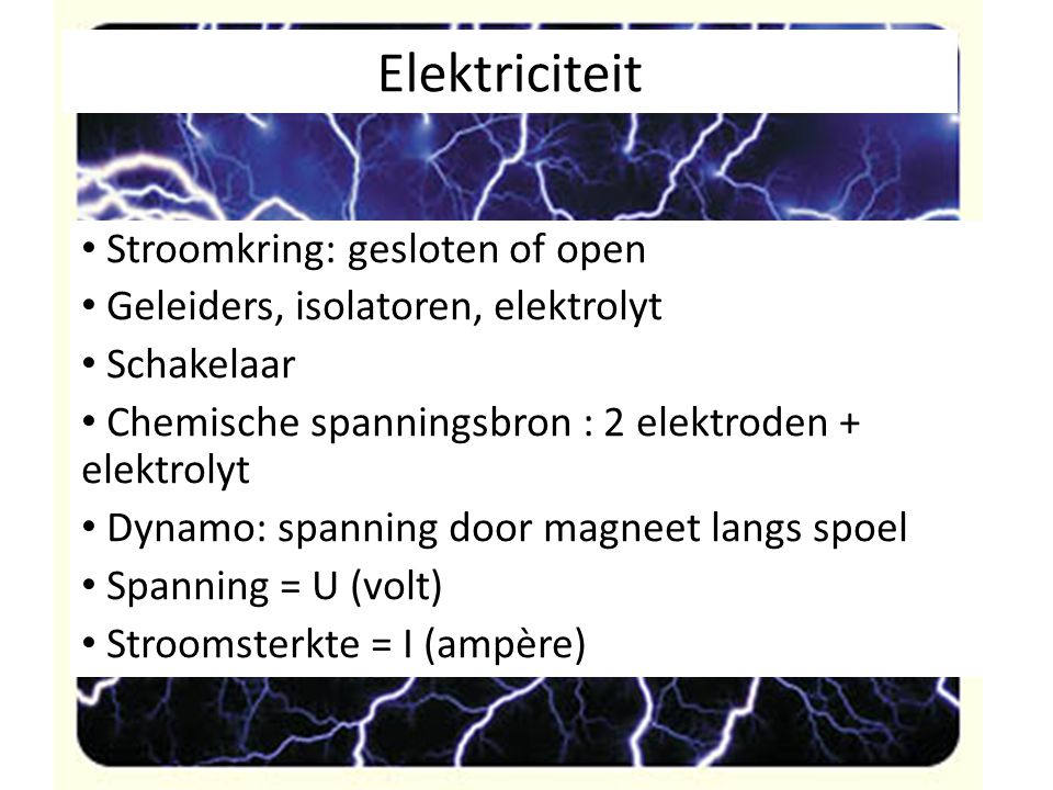 Elektriciteit Stroomkring: gesloten of open