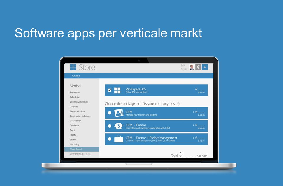 Software apps per verticale markt