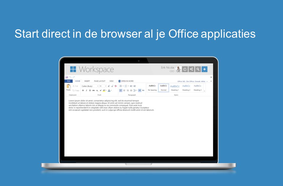 Start direct in de browser al je Office applicaties