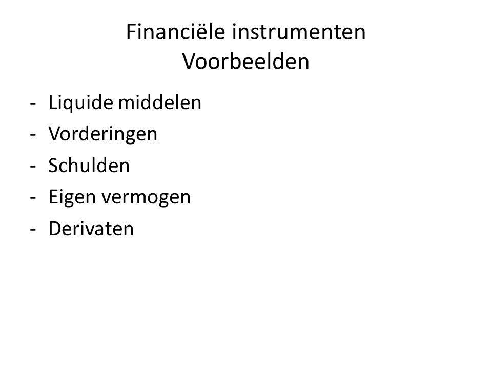 Financiële instrumenten Voorbeelden