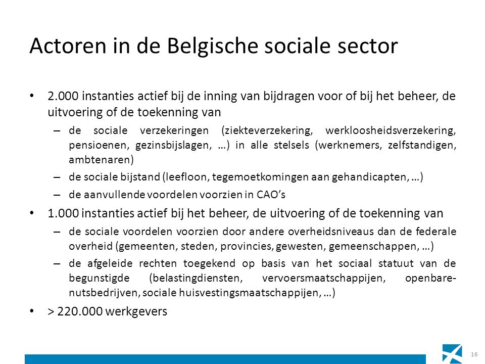 Actoren in de Belgische sociale sector