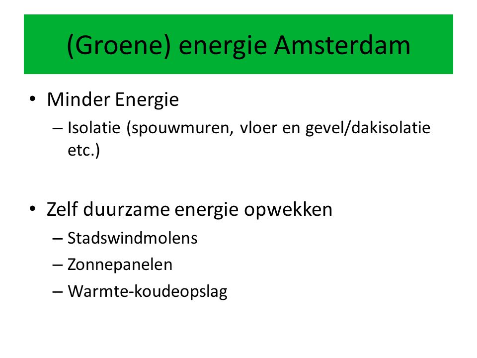 (Groene) energie Amsterdam